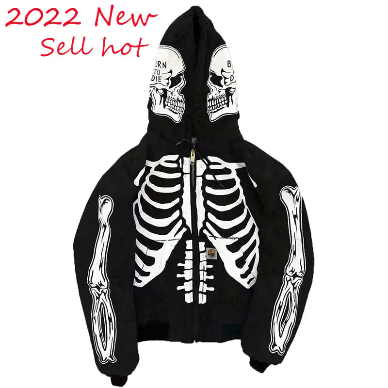 Sudadera con capucha de calavera para hombre