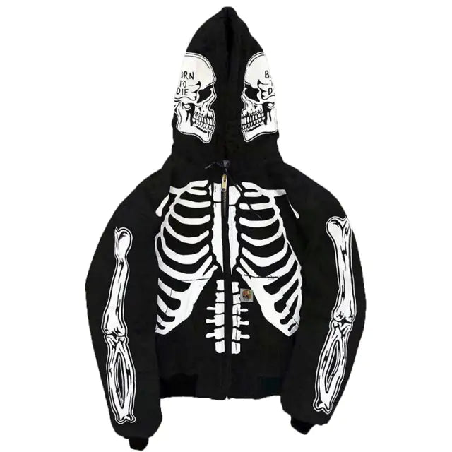 Sudadera con capucha de calavera para hombre