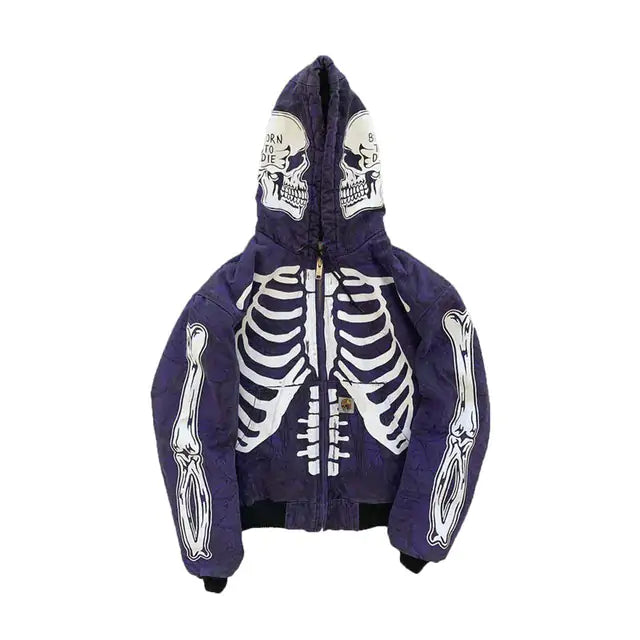 Sudadera con capucha de calavera para hombre