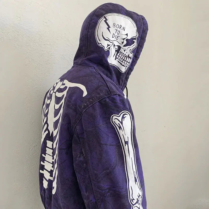 Sudadera con capucha de calavera para hombre