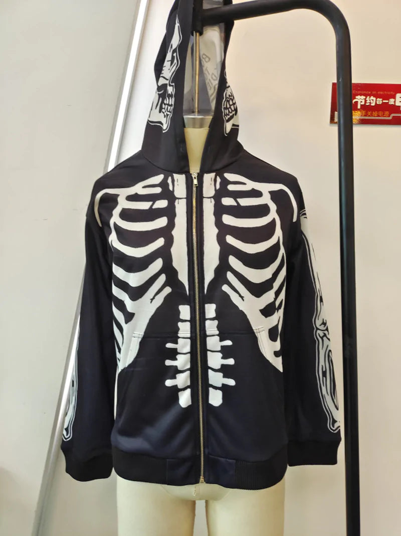 Sudadera con capucha de calavera para hombre